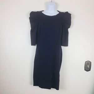 Eliza J Sheath Dress 6 Dark Purple Puff Sleeve